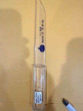 Vintage Clear Plastic Ruler Letter Opener Standard Logo J.L. Silke Boonville IN